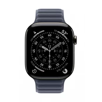 Apple 46 mm Navy Magnetic Link M/L dirželis iš smulkaus pynimo medžiagos, tamsiai mėlynas
