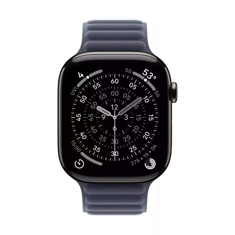 Apple 46 mm Navy Magnetic Link M/L dirželis iš smulkaus pynimo medžiagos, tamsiai mėlynas