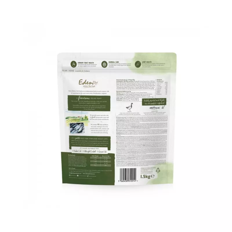 EDEN Antis ir sardinė - sausas kačių ėdalas - 1.5 kg