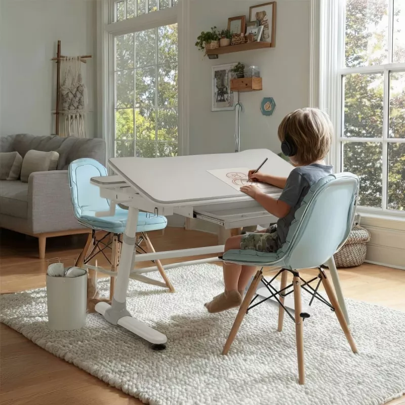 Ergo Office vaikiškas ergonominis reguliuojamo aukščio stalas, pilkas, maks. 100 kg, ER-417 2cz