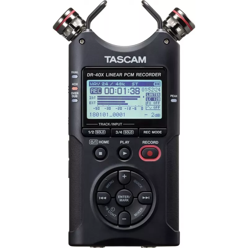 Tascam DR-40X - nešiojamasis skaitmeninis diktofonas su USB sąsaja, 2 x stereo įrašymas