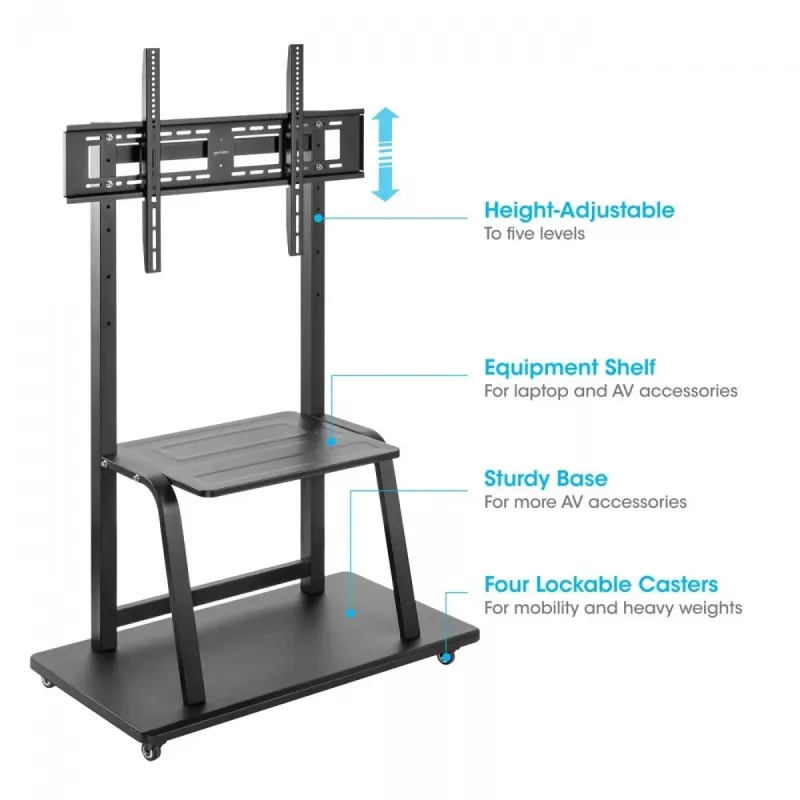 Trolley stand MANHATTAN 1-screen 37–100 inch Juoda VESA 200x200–800x600 Max 150 kg