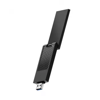 USB Type-A Wi‑Fi 6E adapter Cudy WU5400, dual‑band 2x2, 2402 Mbit/s, Juoda