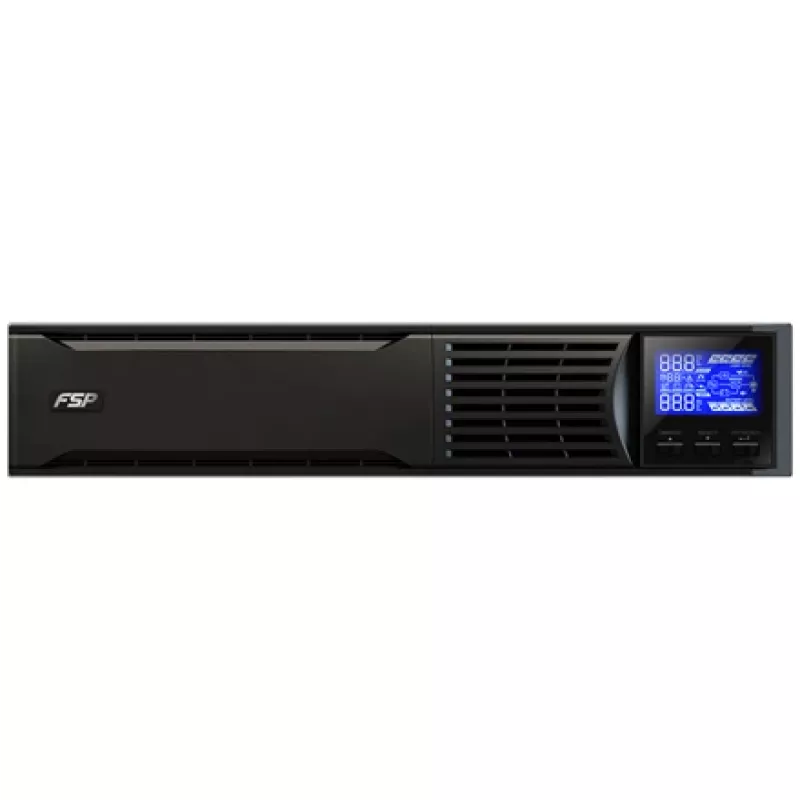 Rack UPS fsp/fortron CHAMP 3K RACK — 3000 VA, 2400 W, 110–300 V, ±1% batt. režime, 4 AC lizdai, USB