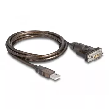 DeLOCK adapteris USB 2.0 Type-A į nuoseklųjį RS-232 D-Sub 9 kontaktų kištukas 1,5 m