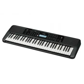 Klaviatūra YAMAHA PSR-E383 — 61 klavišo nešiojama MIDI klaviatūra, LCD ekranas, USB, įmontuoti garsiakalbiai, maitinamas baterijomis (6), juoda