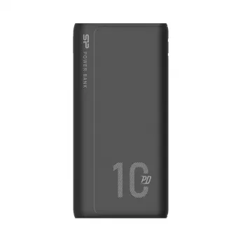 Nešiojamasis įkroviklis Silicon Power QP15 10000 mAh, LiPo, 2x USB-A + 2x USB-C, Micro-USB įvestis, juodas