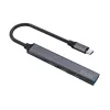 USB 3.0 4 prievadų sąsajos šakotuvas SAVIO AK-71 su USB-C, 5000 Mbit/s, 2 metų garantija