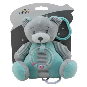 Muzikinė dėžutė TULILO Mint meškiukas 18 cm — mechaninis muzikinis žaisliukas, 18 cm aukščio