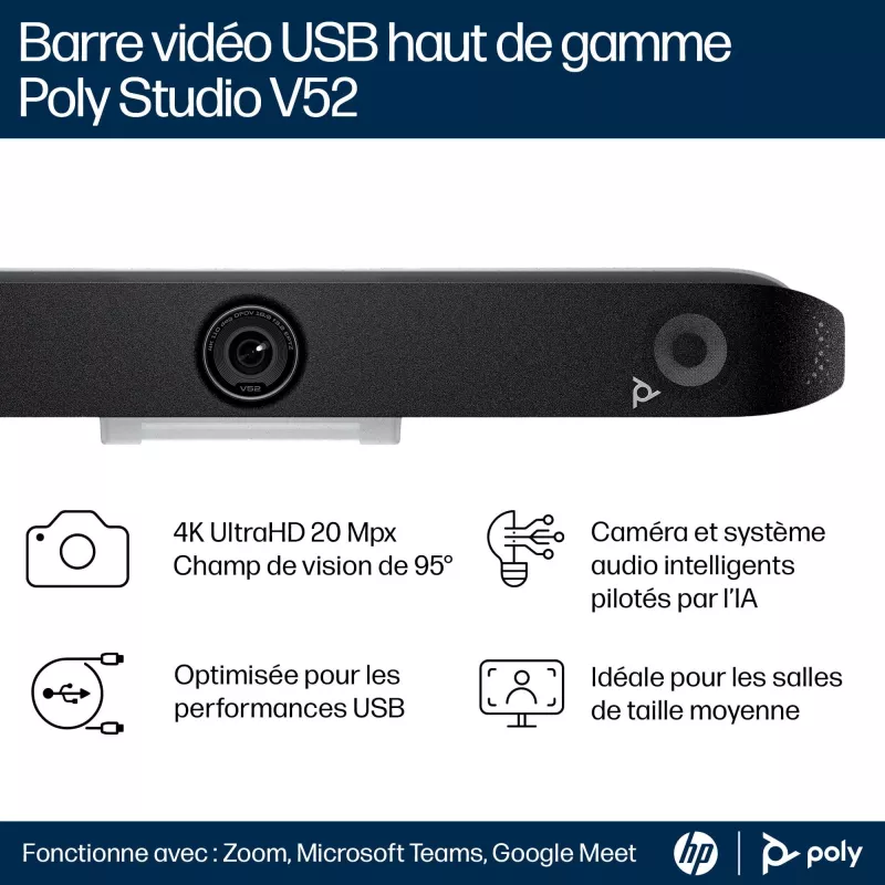 HP Poly Studio V52 USB vaizdo juosta be maitinimo laido TAA