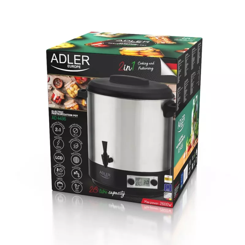Konservavimo katilas Adler AD 4496 28L 2600W nerūdijantis plienas juodas