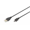 Assmann/Digitus USB 2.0 JUNGTIES KABELIS A-B USB 2.0 jungties kabelis, 480 Mbit/s, USB A - USB mini B, kištukas/kištukas, 1,8 m, juodas (AK-300130-018-S)