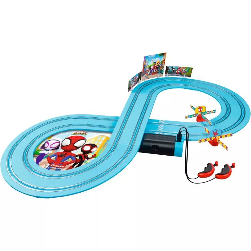 Slot car rinkinys CARRERA FIRST Spidey 20063049 — vaikų pradedančiųjų lenktynių trasa