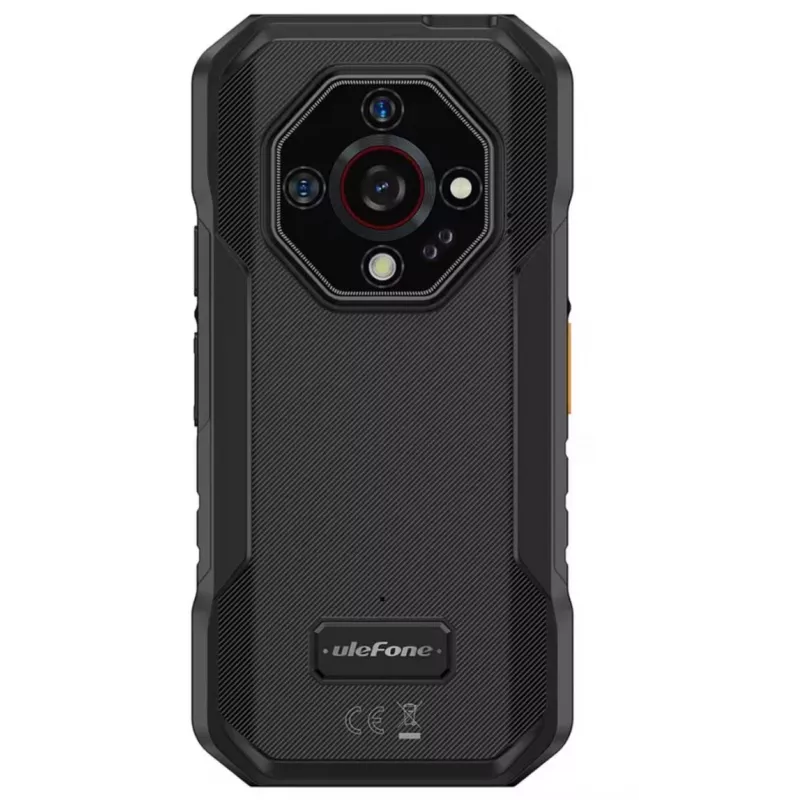 Išmanusis telefonas UleFone Armor X32 — 5,65 colio (14,3 cm), Android 14, 6 GB RAM, 128 GB, 48 MP triguba kamera, 5500 mAh, IP68/IP69K, Dual SIM, juodas