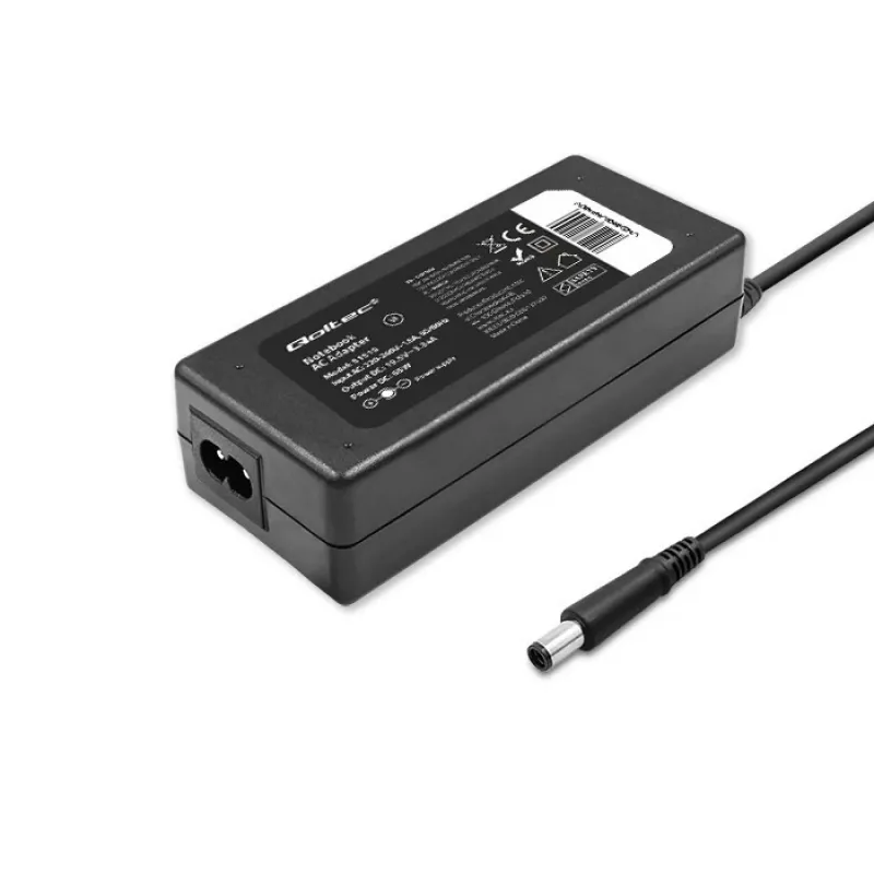 Qoltec 51519 (7.4x5.0mm + kaištis) 65W 3.34A 19.5V kintamosios srovės įkroviklis, skirtas Dell nešiojamiesiems kompiuteriams