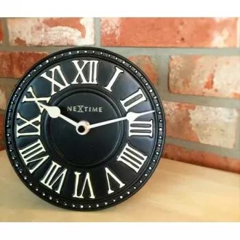 NeXtime klok 5187zw London Table, Ø16 cm, sieninis, juoda / balta