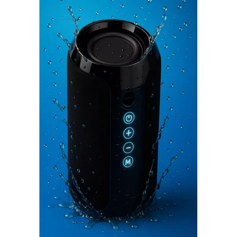 Nešiojamas „Bluetooth“ stereofoninis garsiakalbis SQUEAK SQ1008 — 14 W RMS, „Bluetooth 5.3“, 1200 mAh, IPX4, FM, LED, AUX, USB