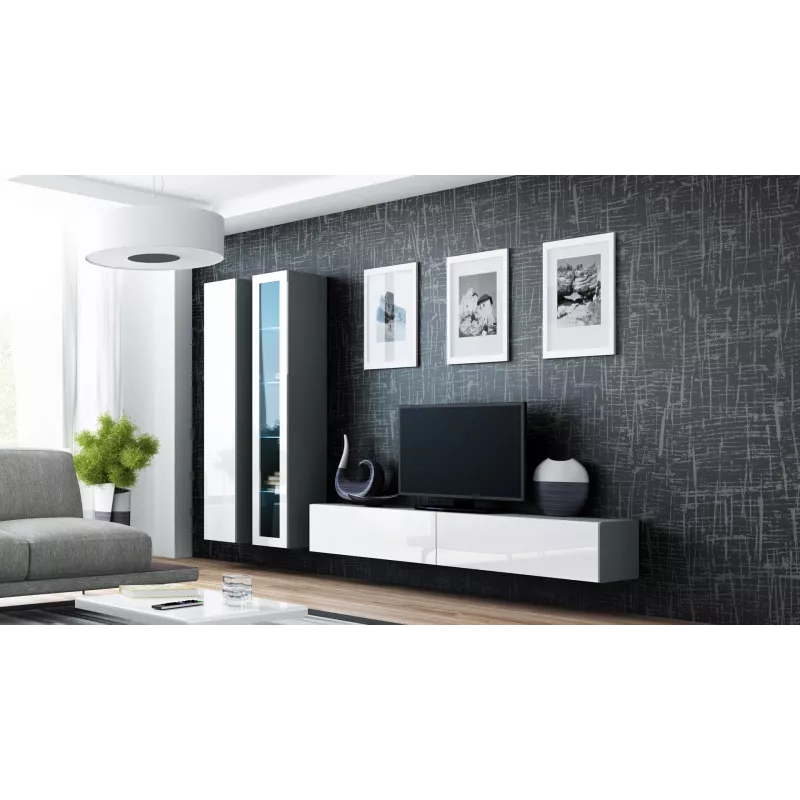 Cama uždara Spintelė VIGO '180' 180/40/30 sonomos ąžuolas/baltas blizgus