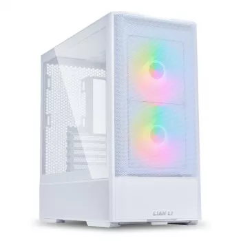 MidiTower PC korpusas Lian Li LANCOOL 207 — baltas, permatomas skydelis, palaiko ATX/MicroATX/MiniITX, be maitinimo bloko