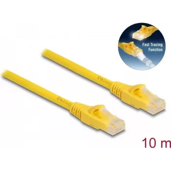 DeLOCK RJ45 kabelis Cat.6A U/UTP Fast Tracing 10 m geltonas