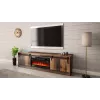 TV spintelė Cama Meble GRANERO su židinio spintele, 2000×567×350 mm, medžio drožlių plokštė / MDF, 2 stumdomos durys, sendinto medžio imitacijos matinis