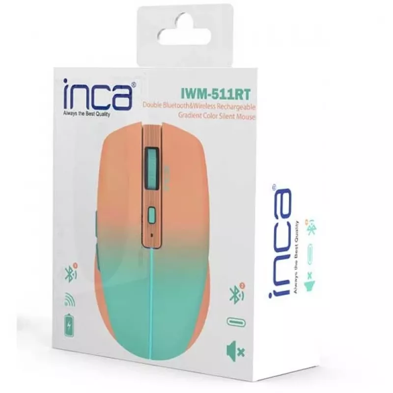 Cian Technology GmbH INCA Pelė IWM-511RT Blt+Wrls RGB pagrindo spalva Oranžinė