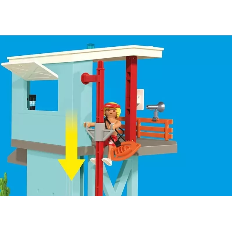 Žaislų rinkinys PLAYMOBIL gelbėjimo bokštas ir paplūdimio bagis 71903 – rinkinys su bokštu ir bagiu