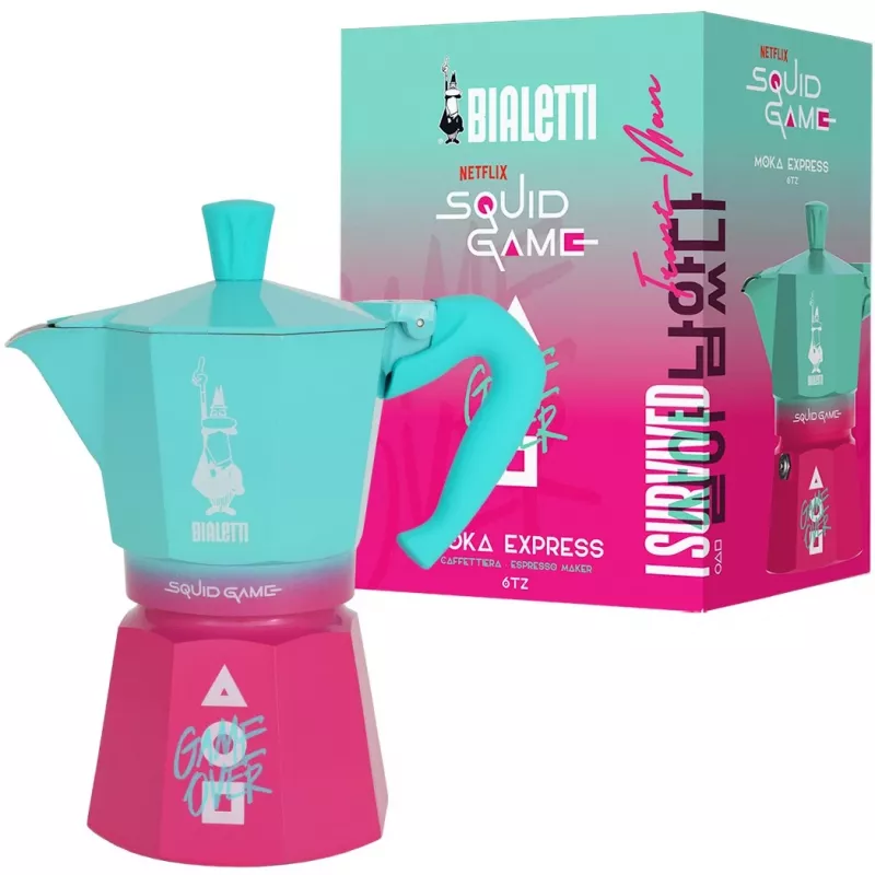 Moka puodas Bialetti 0005393 aliuminis mėlynas rožinis