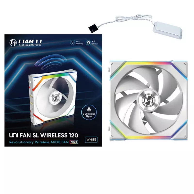 Ventiliatorius Lian Li UNI FAN SL Wireless 120 12 cm baltas 28.5 dB 64.05 cfm