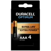Duracell OPTIMUM AAA šarminės baterijos, pakuotėje 4 vnt. — ilgaamžė energija mažiems prietaisams