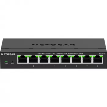 NETGEAR MS308E Nevaldomas 2.5G Ethernet (100/1000/2500) Juodas