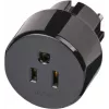 Keliautojų adapteris JAV, Japonijai / įžemintas kištukas, lizdo adapteris, juodas