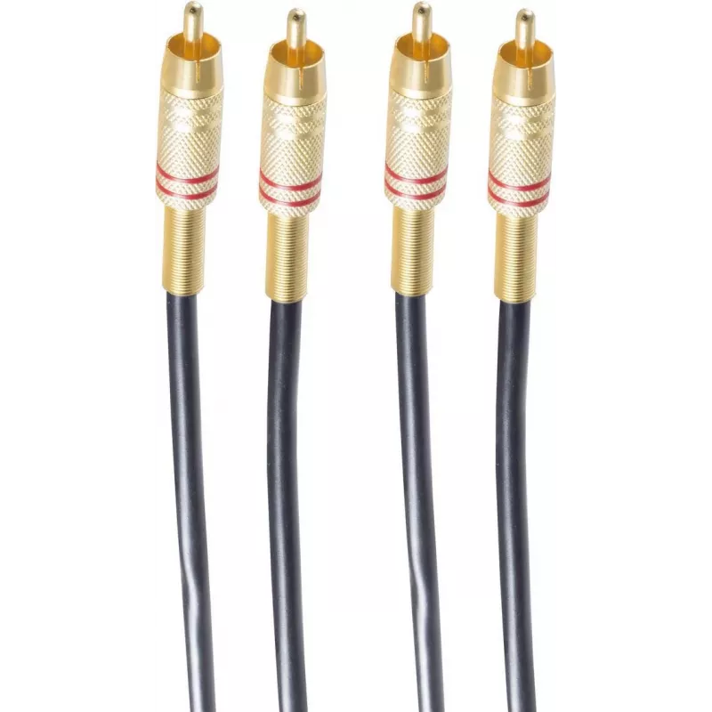 shiverpeaks BASIC-S 2x RCA - 2x RCA 1.5m garso kabelis 1,5 m 2 x RCA juoda - auksinė (BS40222)