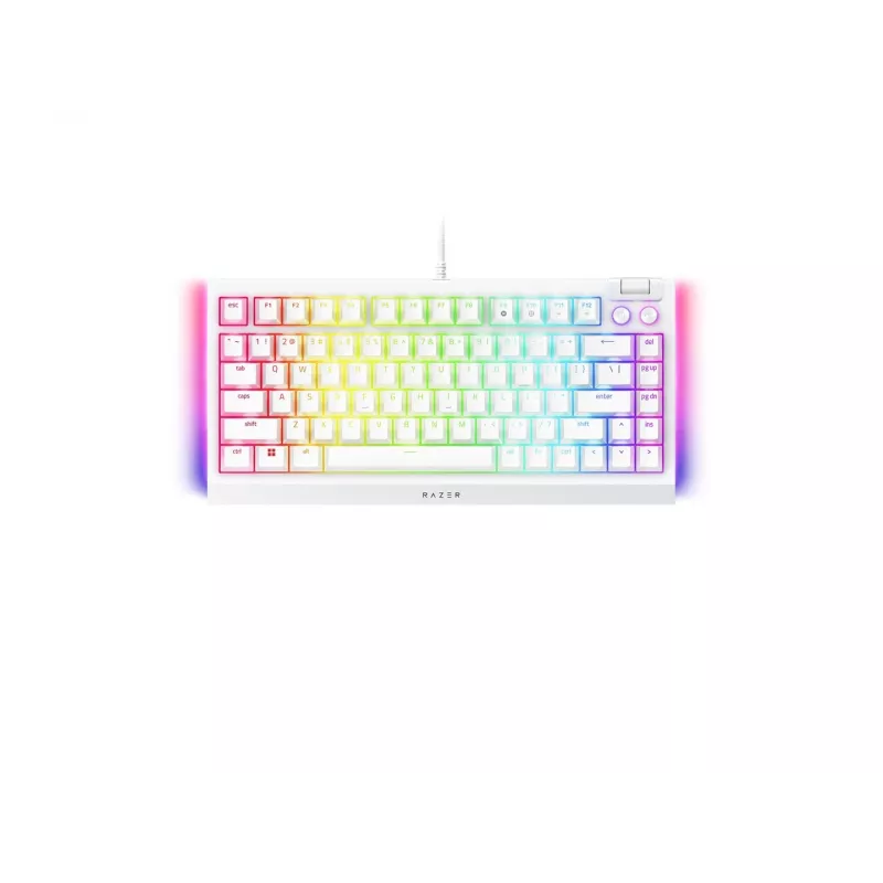 Mechaninė žaidimų klaviatūra Razer JuodaWidow V4 75% USB QWERTY US English balta