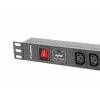 Lanberg PDU-08I-0200-C20-BK maitinimo skirstymo įrenginys (PDU) 1U juodas 8 kintamosios srovės išėjimai (PDU-08I-0200-C20-BK)