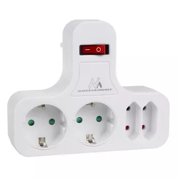 Maitinimo lizdas x4 su jungikliu MACLEAN MCE224 F — 4 krypčių elektros lizdas su atskirais jungikliais