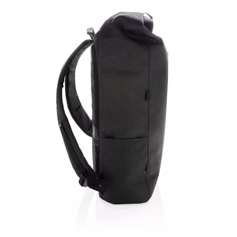 Krepšys XDDESIGN Urban Lite juodas — 21 L (išplečiamas iki 27 L), 15,6 colio nešiojamojo kompiuterio skyrius, vandenį atstumiantis, vežimėlio dirželis