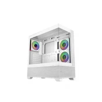 Cooler Master E690-WHNN-S00 Elite 690 WOOD Balta, 270° Full-View Grūdintas Stiklas, vientisas nuožulnus kraštas