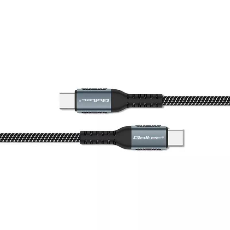 Qoltec laidas USB 2.0 Type C – USB 2.0 Type C 100W Qc 3.0 Pd 1m juodas