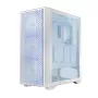 Kompiuterio korpusas LOGIC Dart Pro Midi ARGB baltas — Midi Tower, ATX, 456×200×385 mm, maks. GPU 34 cm, CPU aušintuvo aukštis 155 mm, 3x120mm priekyje + 1x120mm gale, USB 3.0 x2, USB-C x1