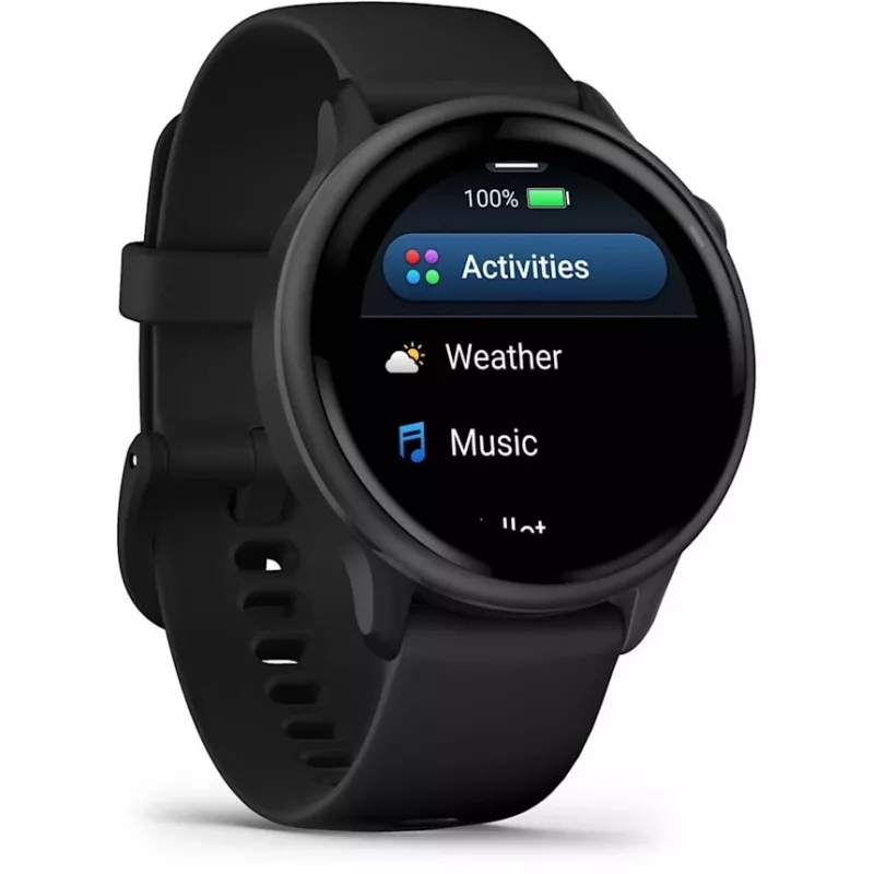 Garmin vívoactive 6 3,05 cm (1,2) AMOLED 42 mm Skaitmeninis 390 x 390 pikselių Liečiamas ekranas Juodas Wi-Fi GPS (palydovas)