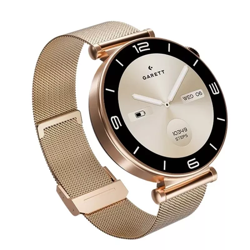 Išmanusis laikrodis Garett Rose Gold tinklelis