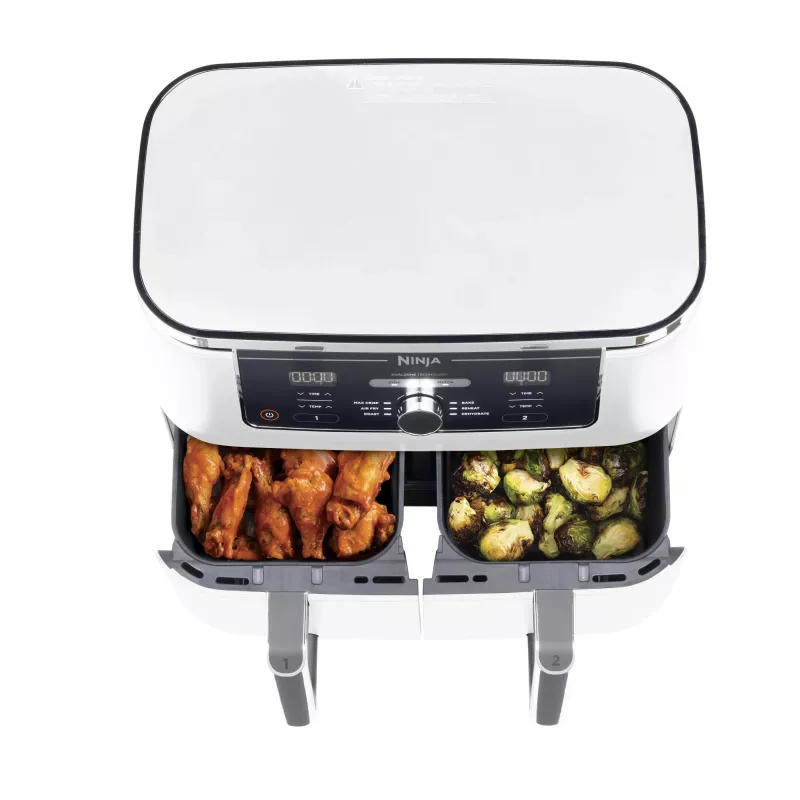 Karšto oro gruzdintuvė Ninja AF400EU Double 9,5 L 2470 W balta, sukamieji ir jutikliniai valdikliai