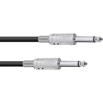 Kabelis 6,3 mm Mono Omnitronic 6 m juodas – instrumentinis / pataisinis kabelis, 6,3 mm TS, 6 m ilgis