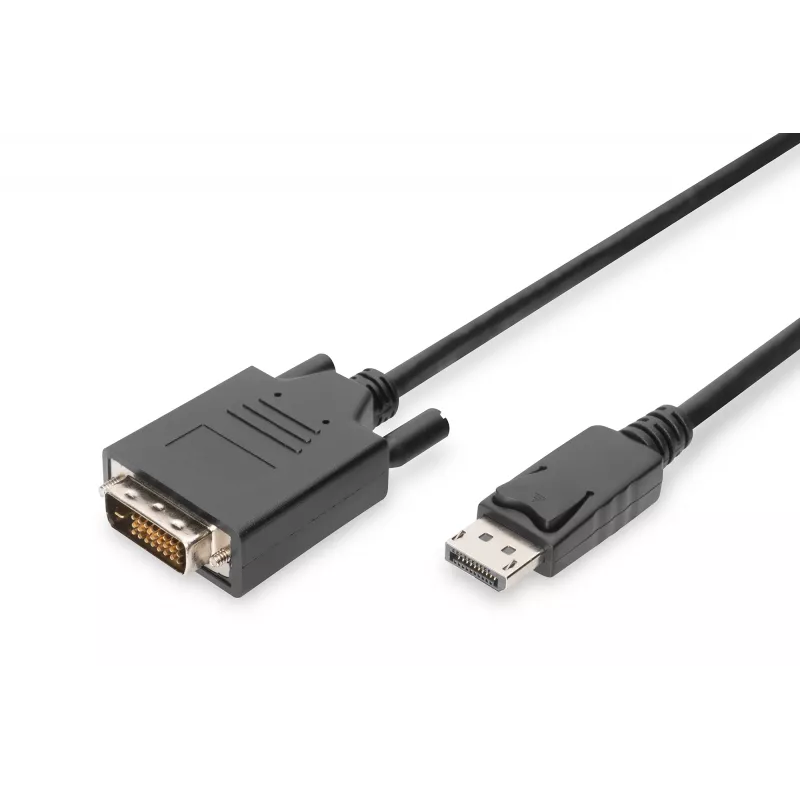 Digitus - DisplayPort kabelis - DisplayPort (M) - DVI-D (M) - 5,0 m (DisplayPort 1.2) - Lietas, varžteliai - Juoda (AK-340301-050-S)