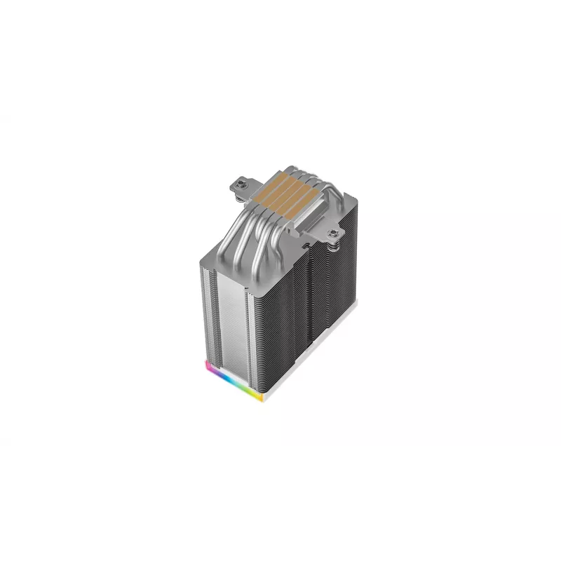 Oro aušintuvas DeepCool AK500S Digital SE — 5 šilumos vamzdeliai, 120 mm FDB ventiliatorius, PWM, daugia LED, baltas, palaiko Intel LGA1150 ir AMD lizdus
