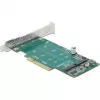 DeLOCK PCI Express x8 kortelė į 2 vidinius NVMe M.2 Key M lizdus su bifurkacija, žemo profilio