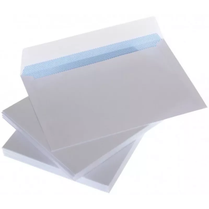Vokai su juostele C5 162x229 mm, balti 80g, dėžutė 1000 vnt.