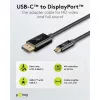 Goobay USB-C į DisplayPort kabelis - paauksuotos jungtys, Ultra HD raiška iki 4k @ 60Hz, C tipo Thunderbolt 3/4 į DP adapteris, suderinamas su