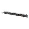 Digitus DN-95441 maitinimo skirstytuvas PDU 7 kintamosios srovės lizdai 1U juoda sidabrinė
